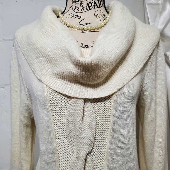 INC International Concepts Women's Knit Tunic Sweater. Large, Buttercream F-172 - Picture 3 of 11